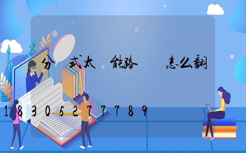 分體式太陽能路燈 怎么翻譯